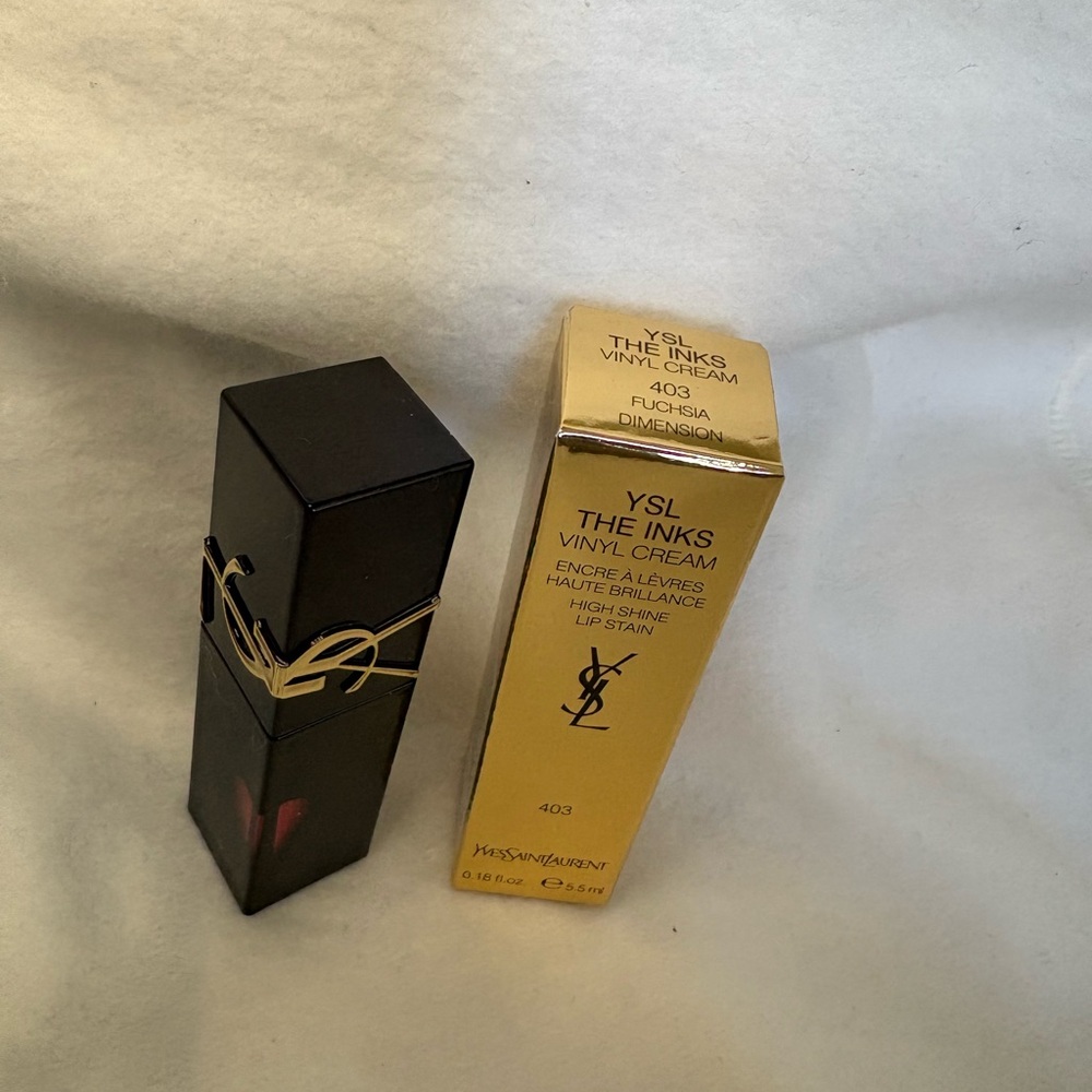 YSL Saint Laurent The Inks Vinyl Cream High Shine Lip Stain Shade 403 New In Box - Picture 3 of 4